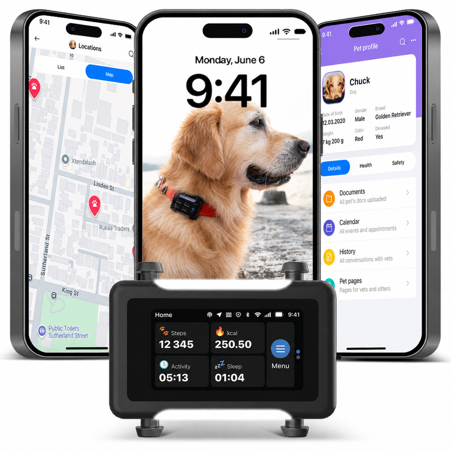 Premium GPS, Health & Training Touchscreen Tracker for Dogs & Cats