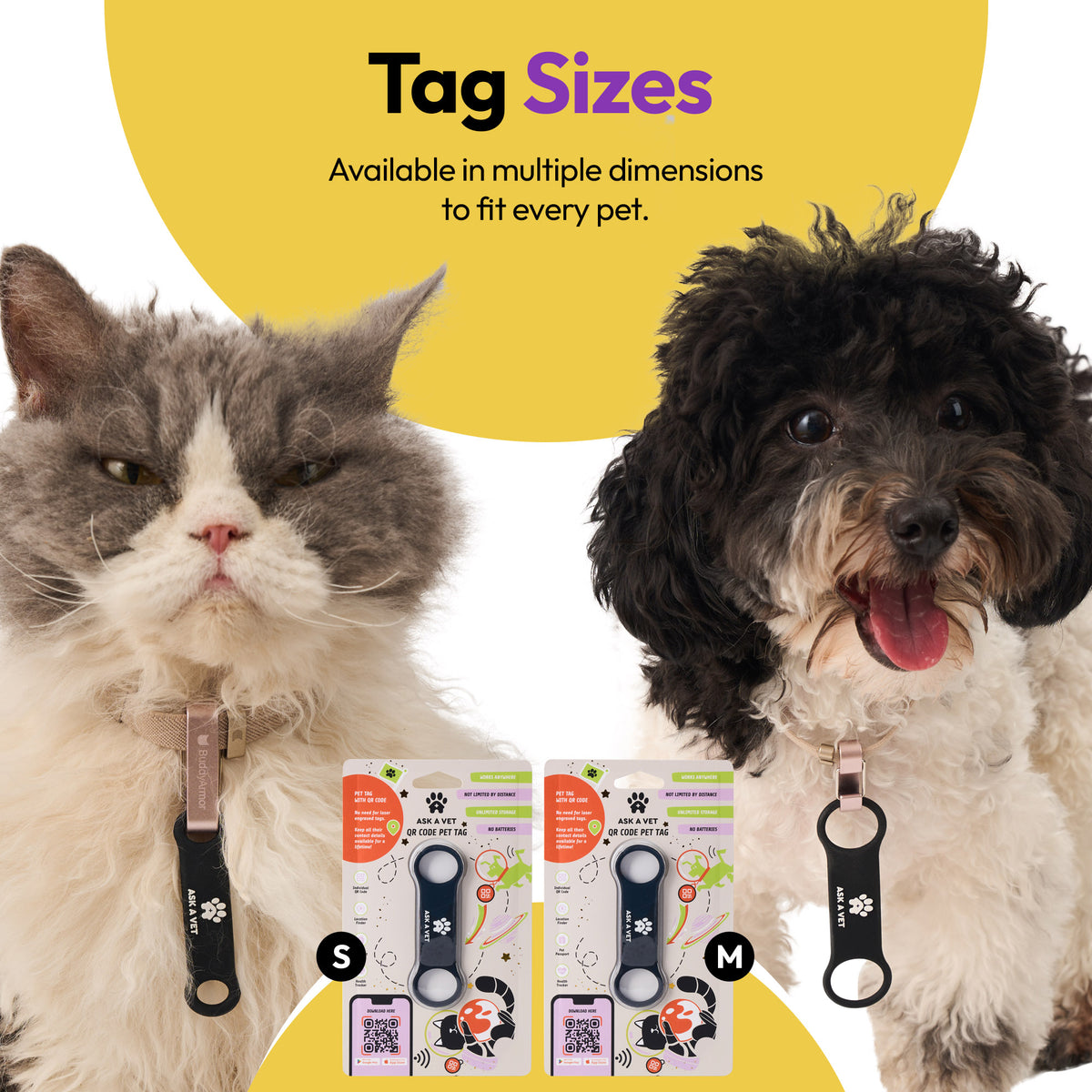 Slide-On Smart Pet ID Tag – NFC & QR Code Silicone – Vet Created